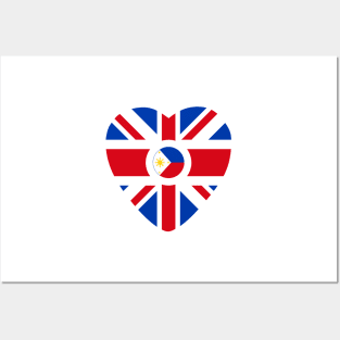 British Filipino Multinational Patriot Flag Series (Heart) Posters and Art